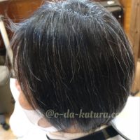 人毛（白髪５％混）部分ウィッグ制作しました