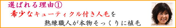 キューティクル付き人毛オーダーメイド医療用かつら