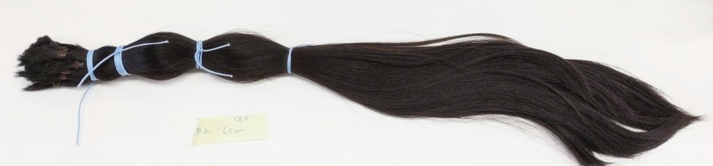 超ロングのオーダーメイド・フルウィッグ用にカットした自毛60cm