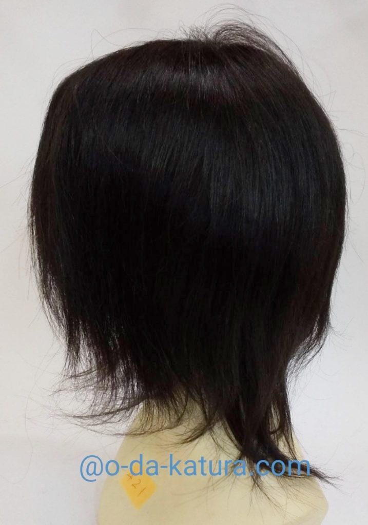 息子さんの髪30㎝で作ったお母さんの医療用ウィッグの側面