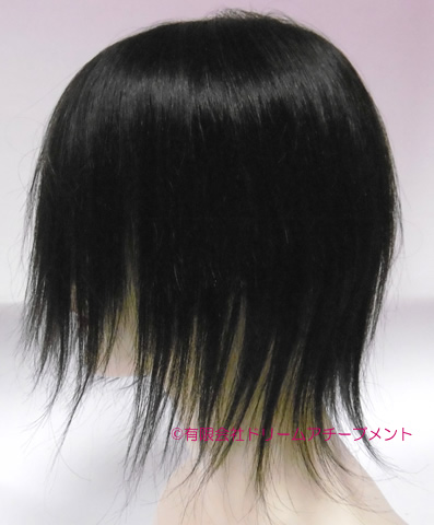 自毛と工房毛をブレンドして作った部分ウィッグ 横