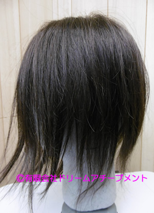 自分の髪だけで作った部分ウィッグ 横