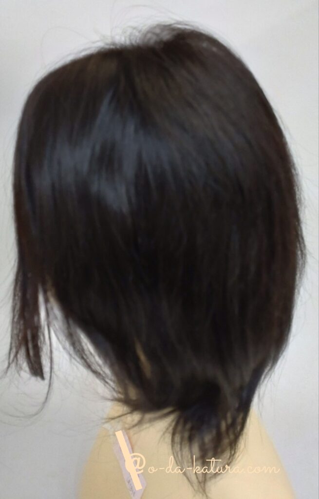 自毛30cmで作った大きめのハーフウィッグの側面