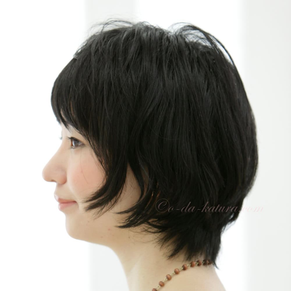 弊社厳選人毛で作る部分・ハーフウィッグ(側面)